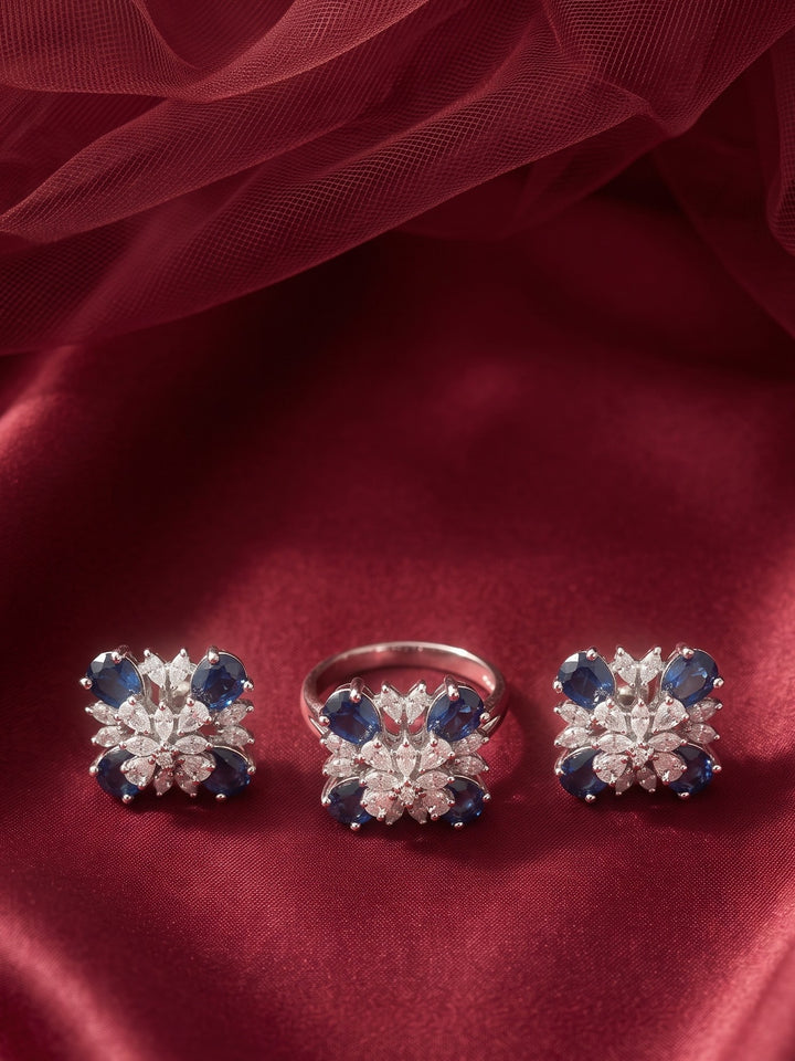 Crystal Bloom Ring & Earring Set