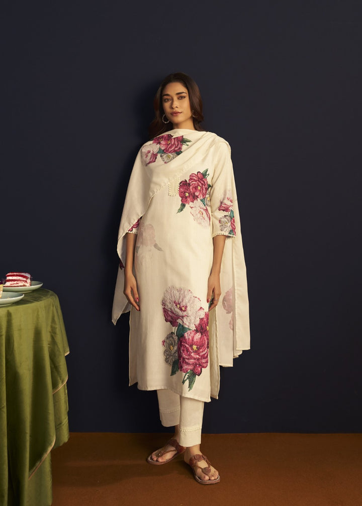 Itrh carnation cotton linen suit set