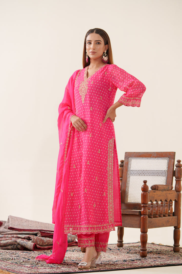 Kaushik Rose Work Suit Set