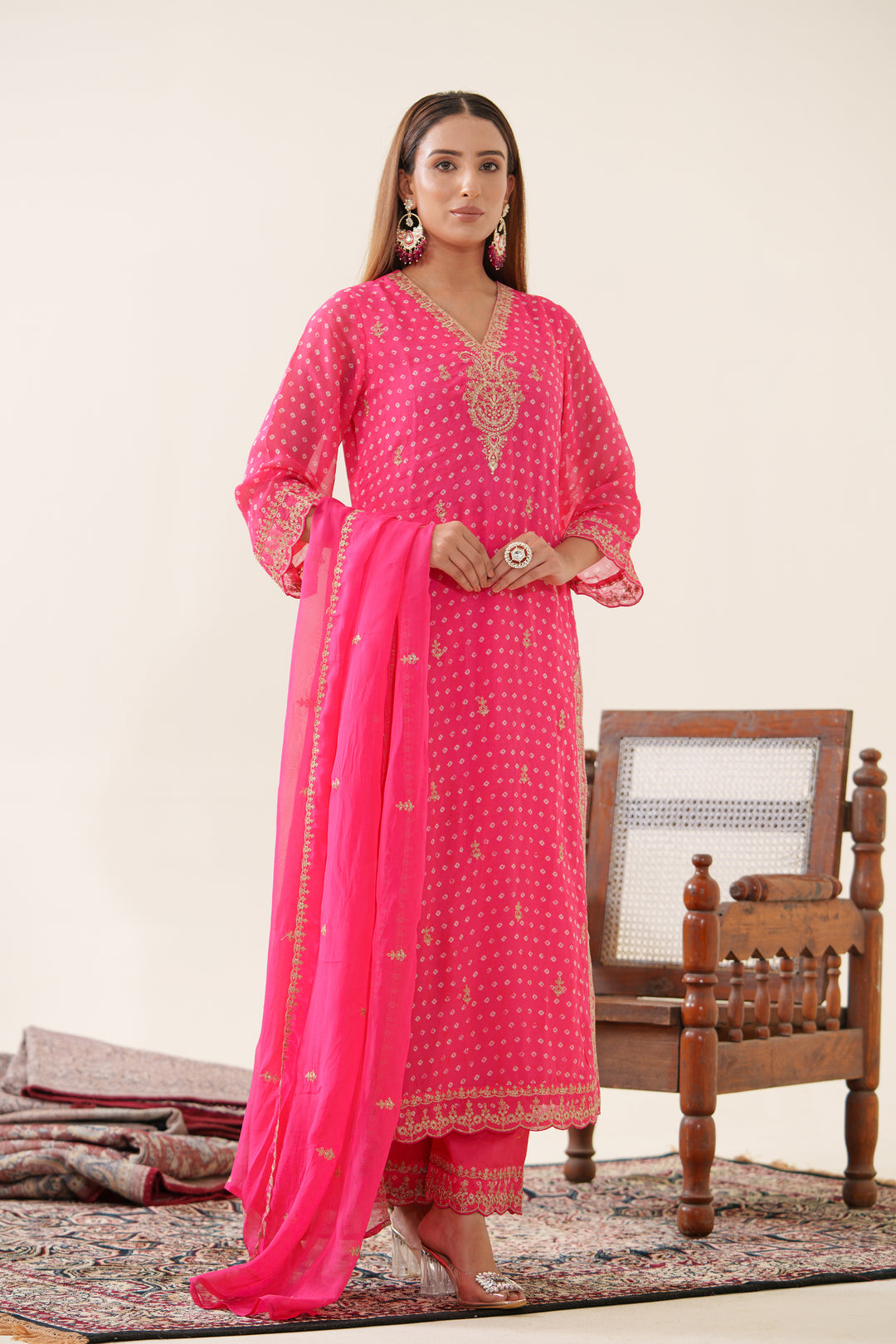 Kaushik Rose Work Suit Set