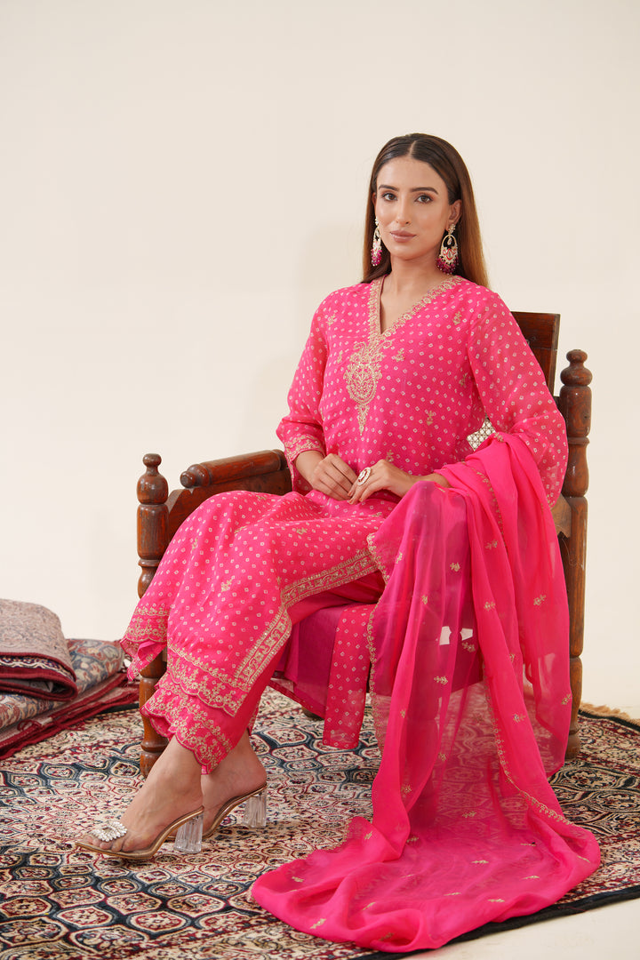 Kaushik Rose Work Suit Set