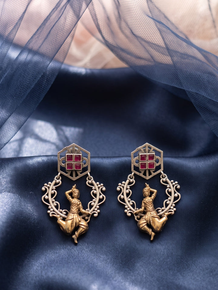 Meenakshi Oxidised Earrings
