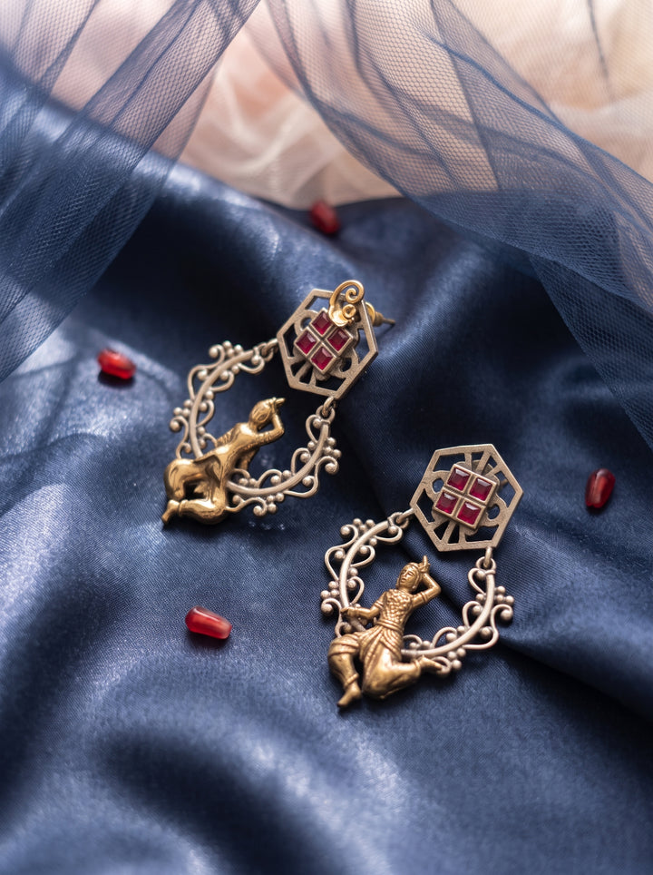 Meenakshi Oxidised Earrings