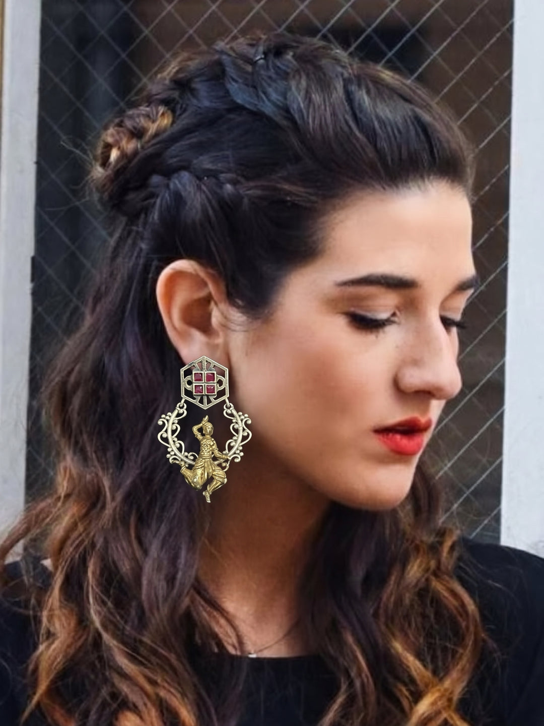 Meenakshi Oxidised Earrings