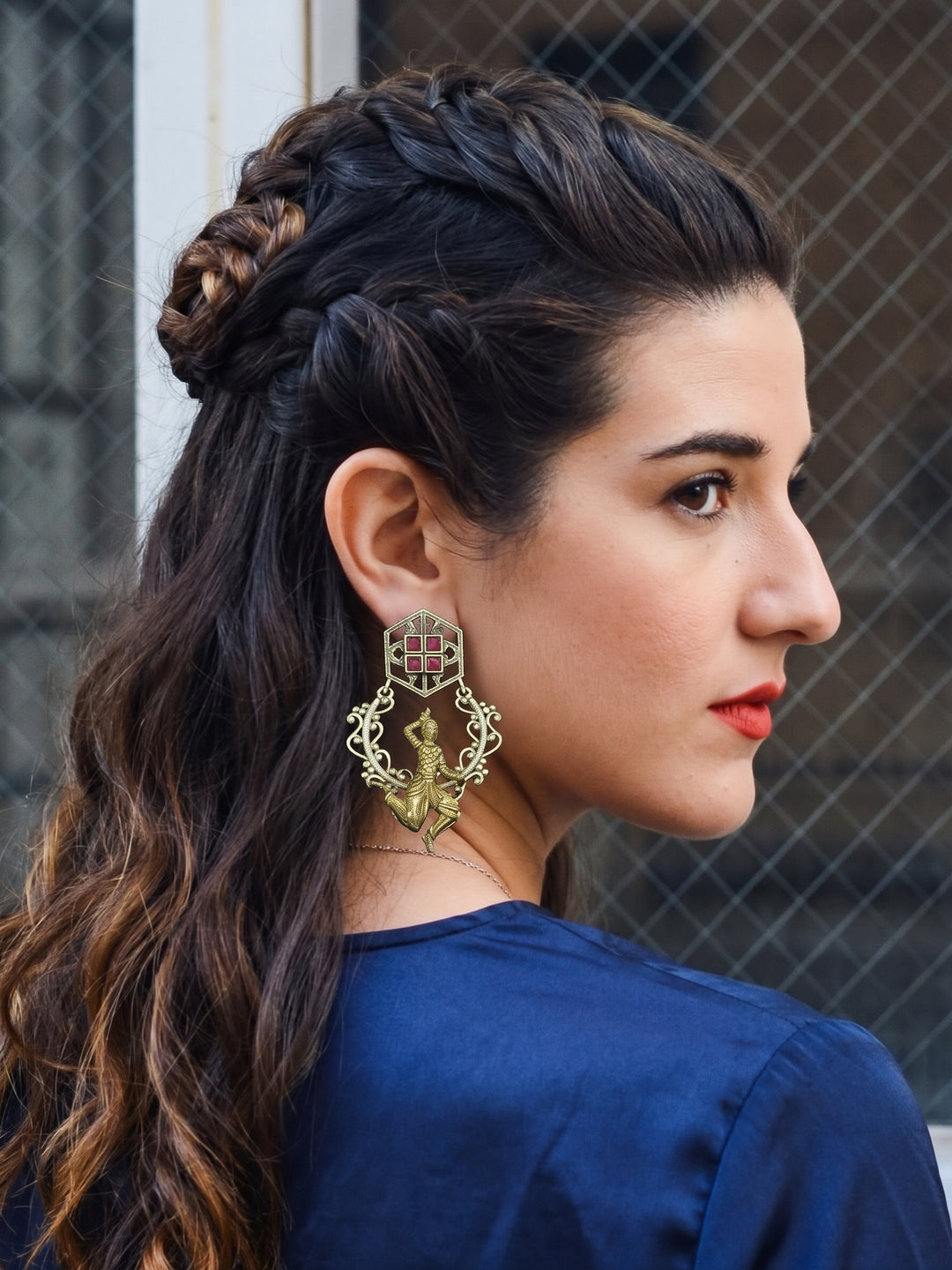 Meenakshi Oxidised Earrings