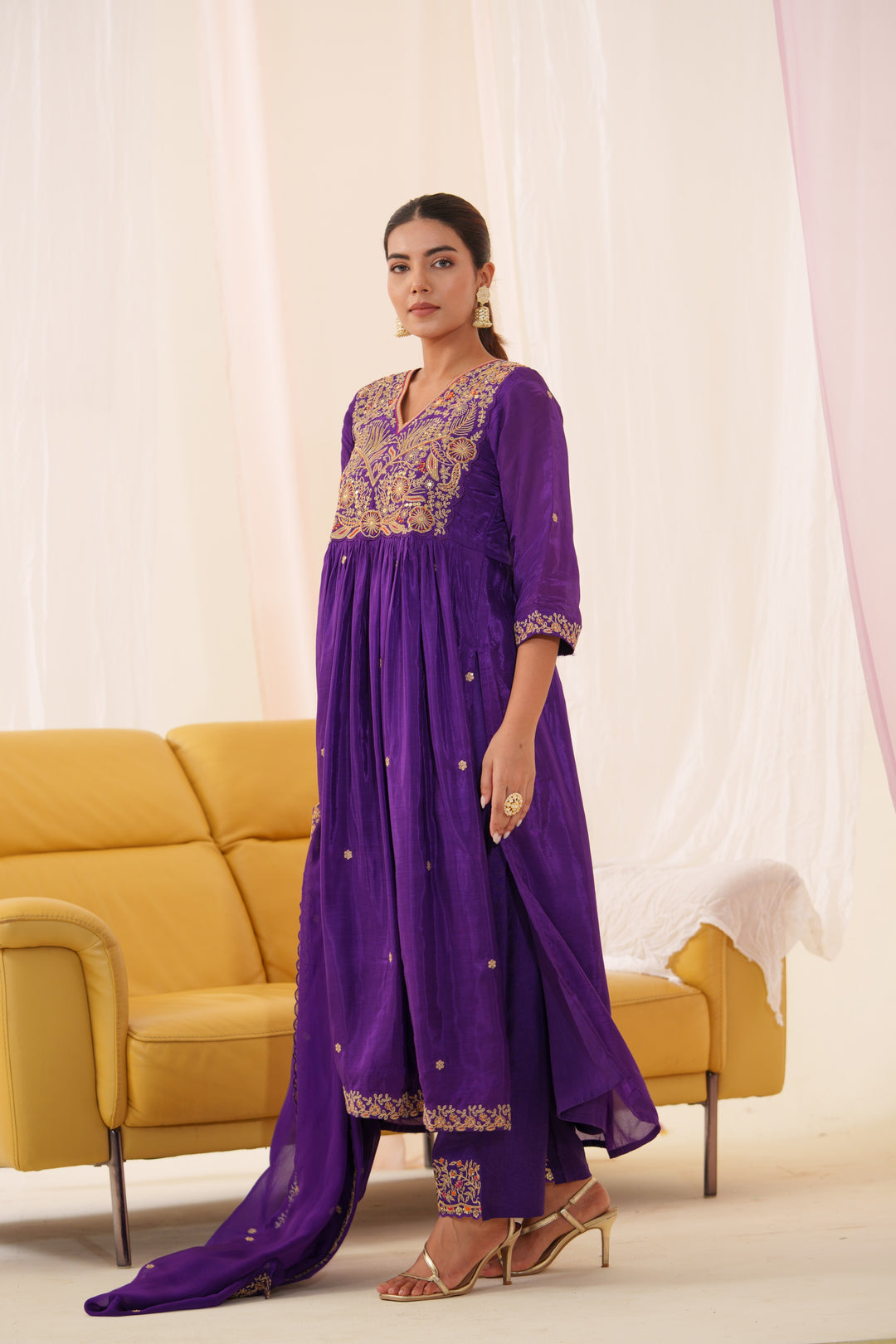 Tashvika Plum Full Work Suit Set