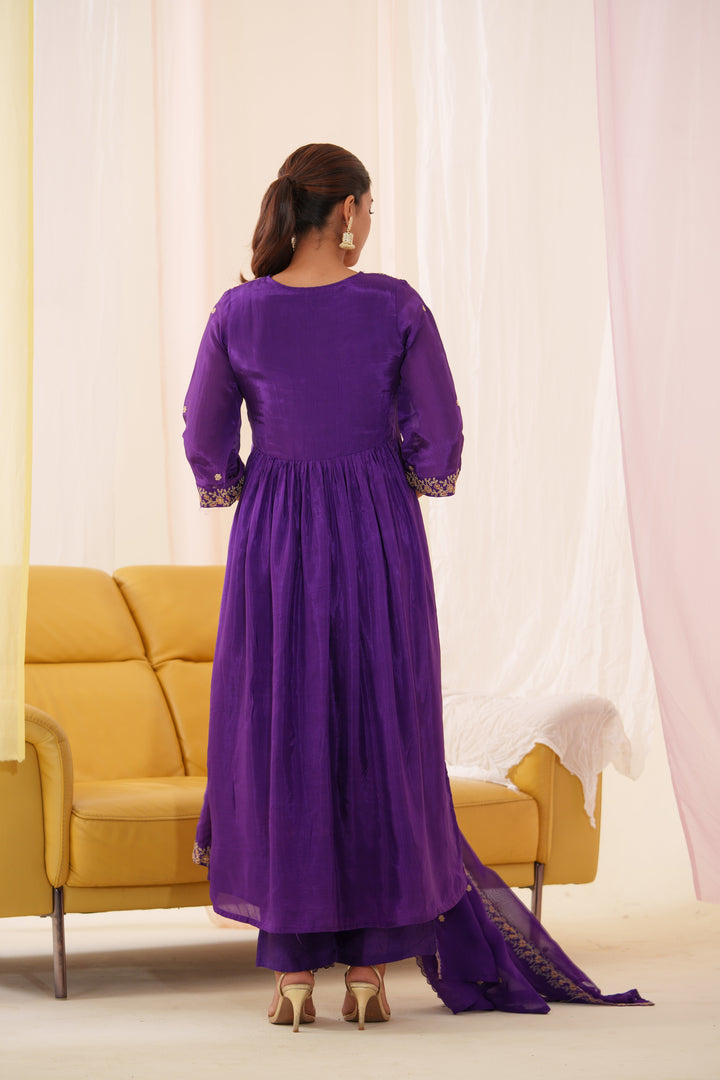 Tashvika Plum Full Work Suit Set