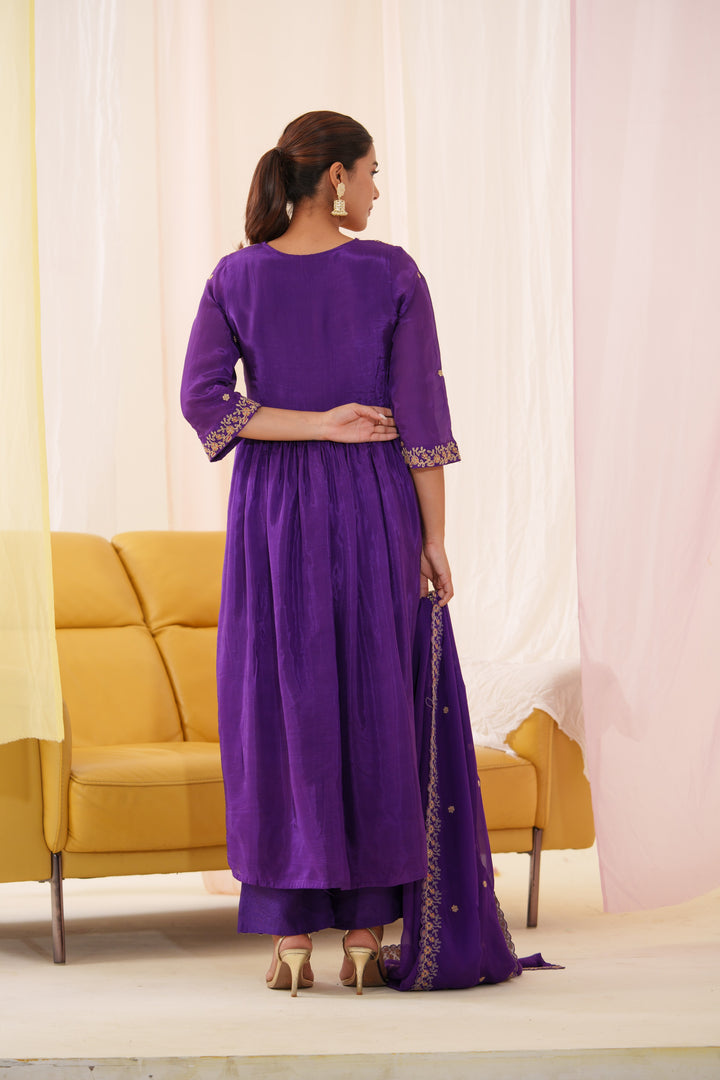 Tashvika Plum Full Work Suit Set