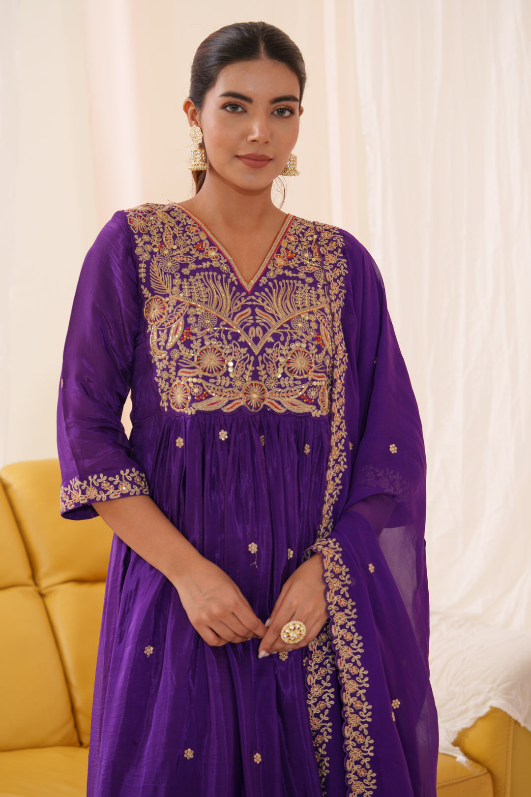 Tashvika Plum Full Work Suit Set