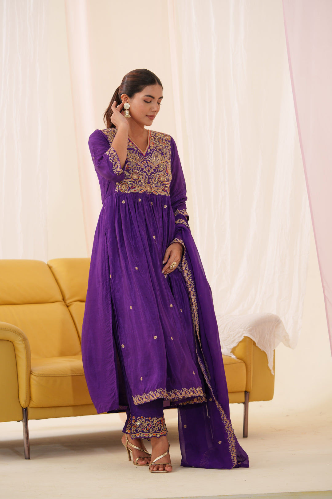 Tashvika Plum Full Work Suit Set