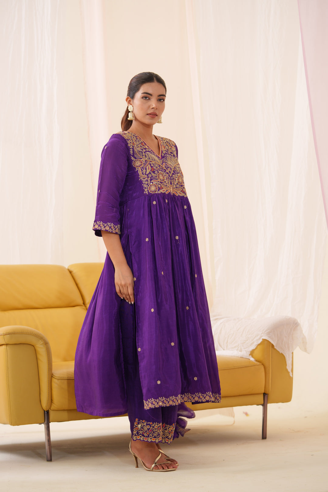 Tashvika Plum Full Work Suit Set