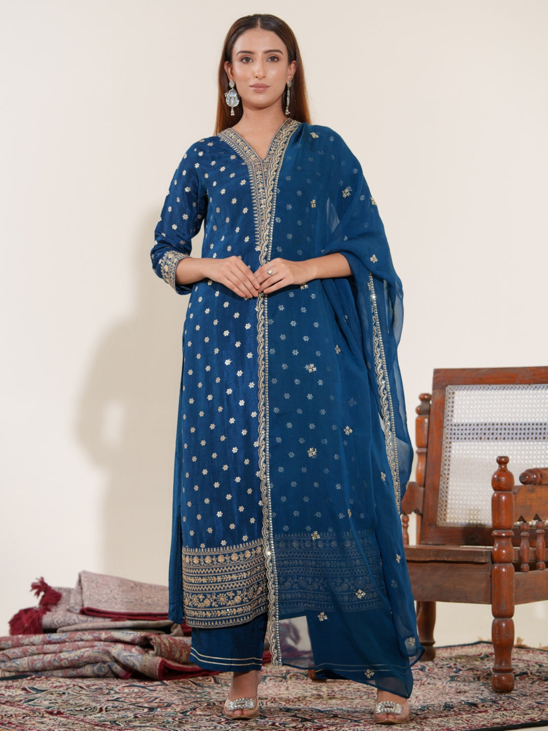Palash Casal Full Work Suit Set