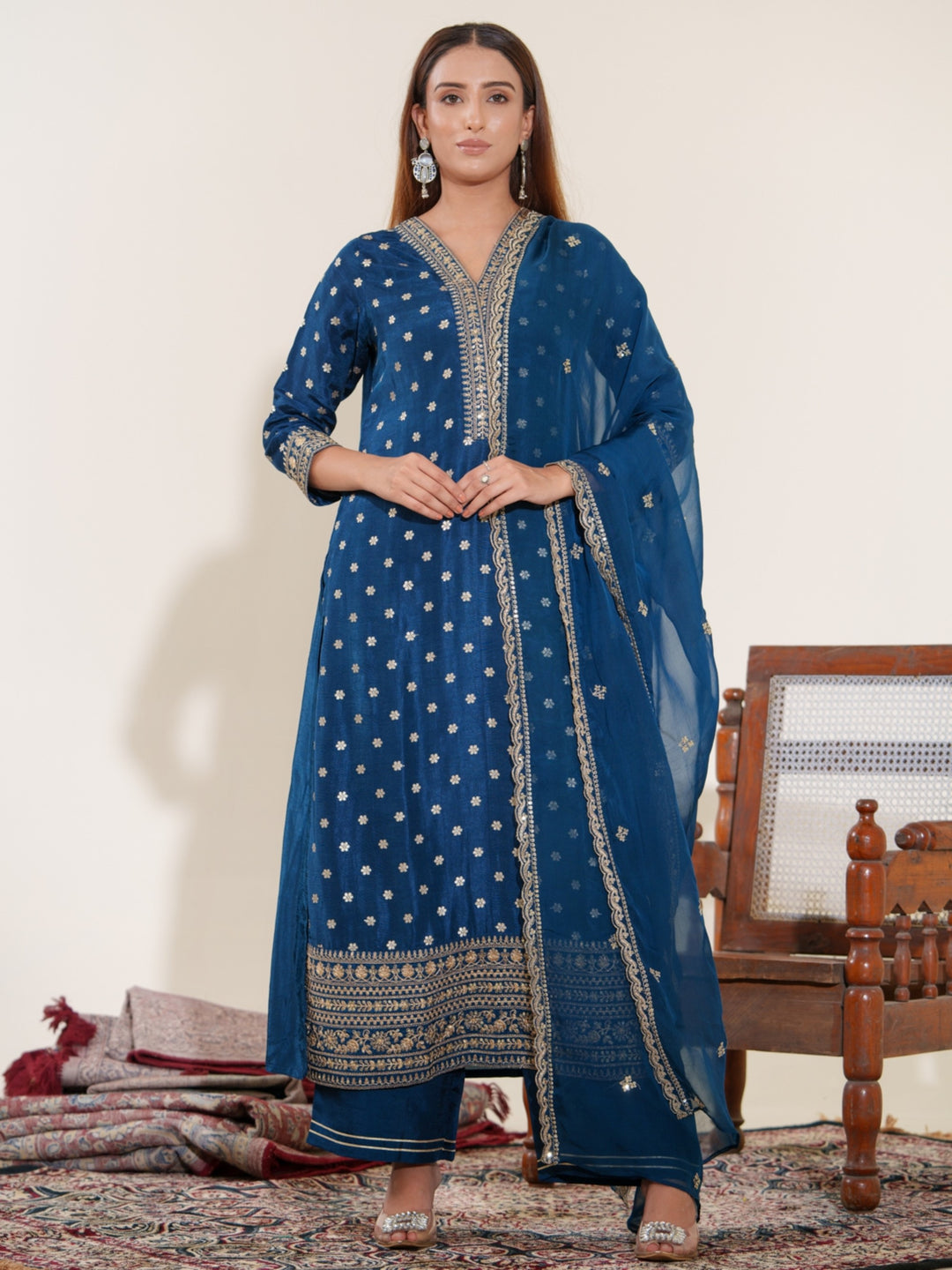 Palash Casal Full Work Suit Set