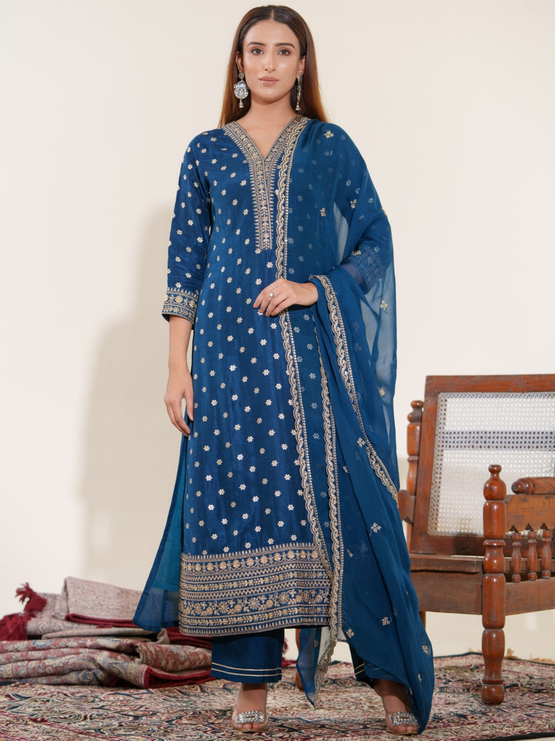 Palash Casal Full Work Suit Set