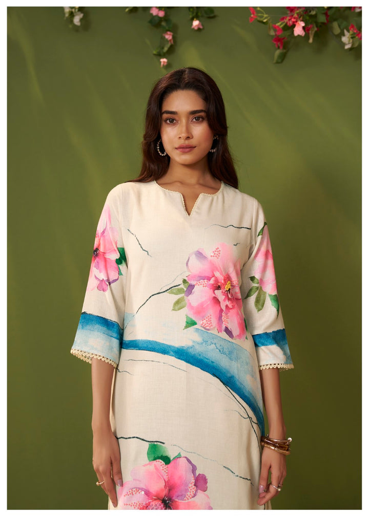 Itrh Roses cotton linen suit set