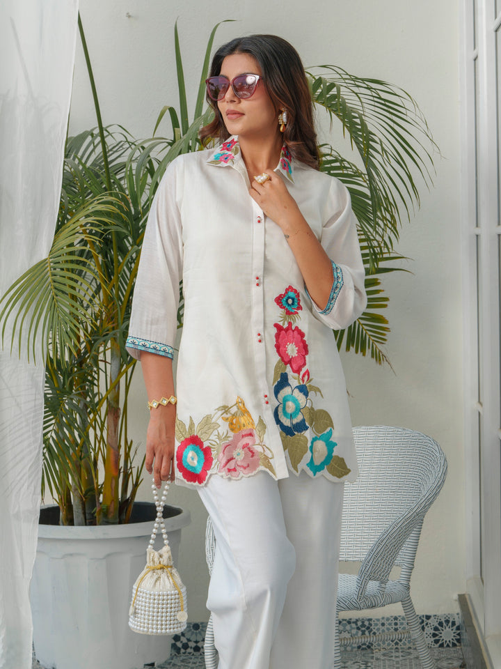 Tashvika Dove embroidery Co-oord Set