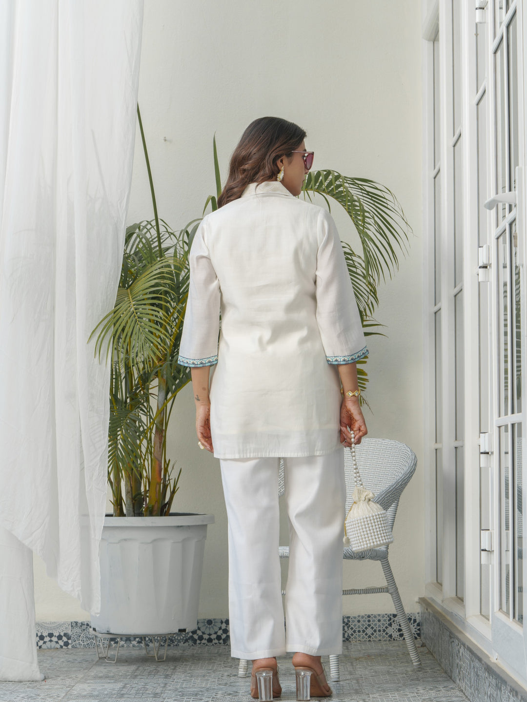 Tashvika Dove embroidery Co-oord Set