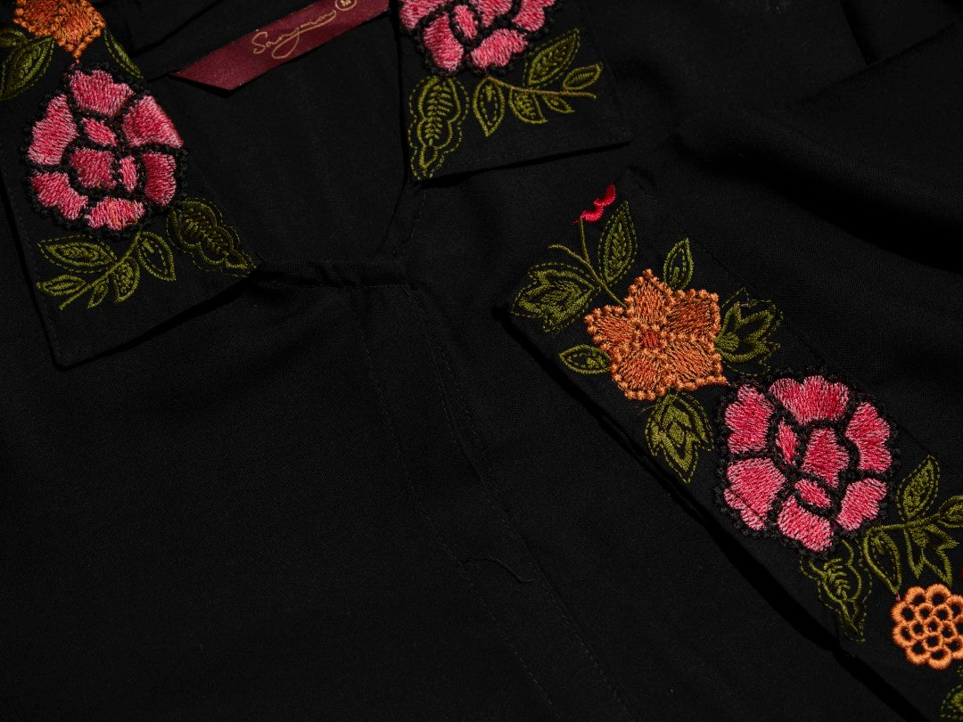 Tashvika carbon embroidered Co-ord Set