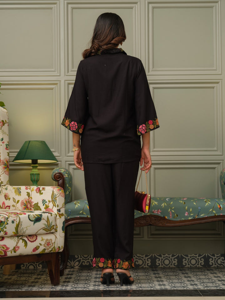 Tashvika carbon embroidered Co-ord Set
