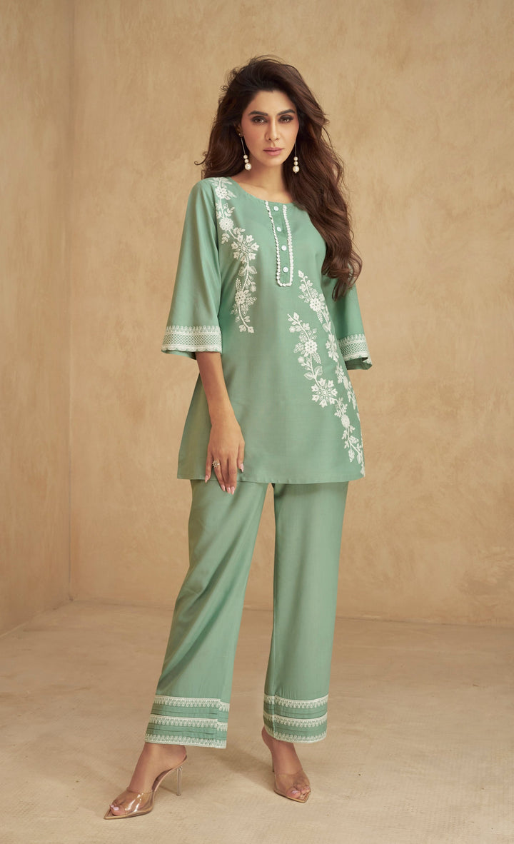 Yamini Moss Embroidered Co-ord Set