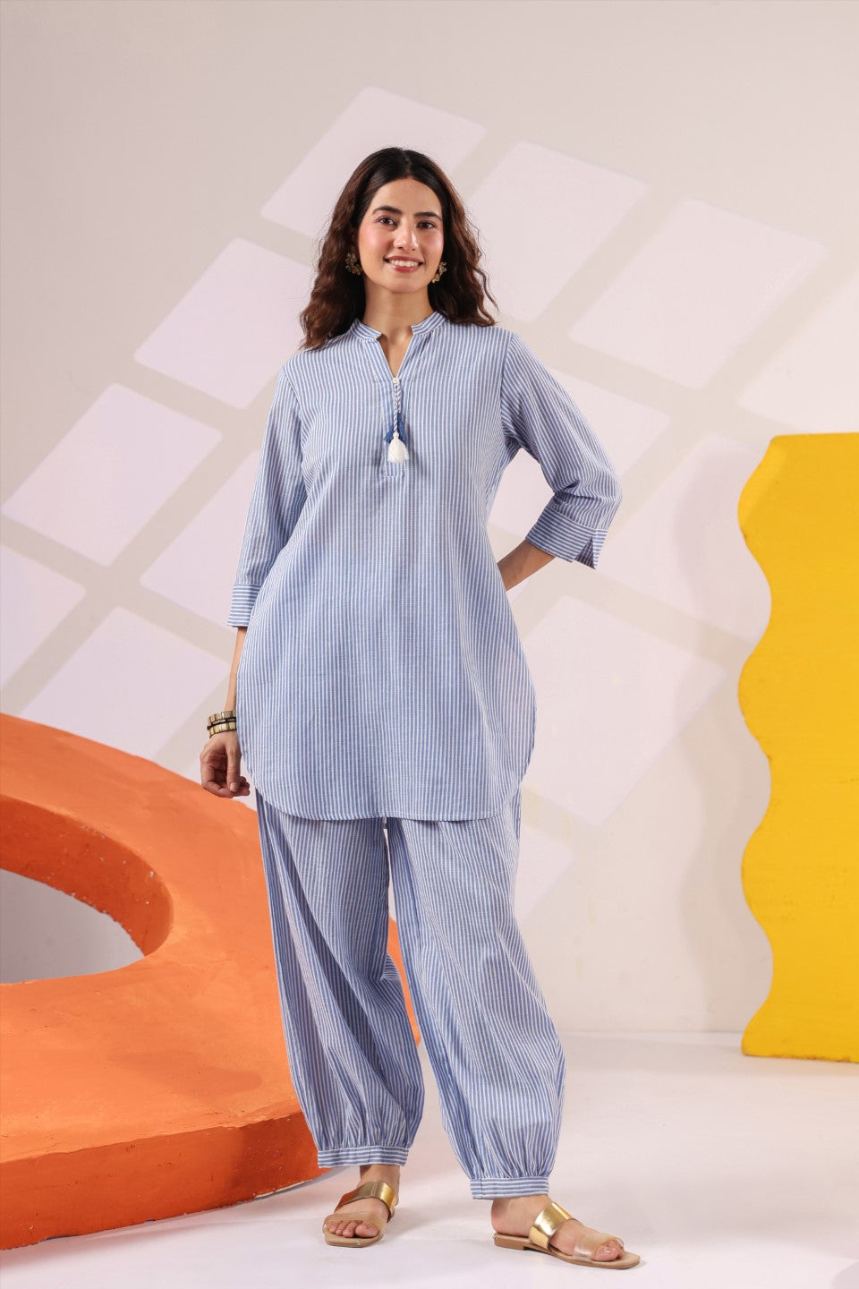 Fera indi stripes cotton stripes co-ord set