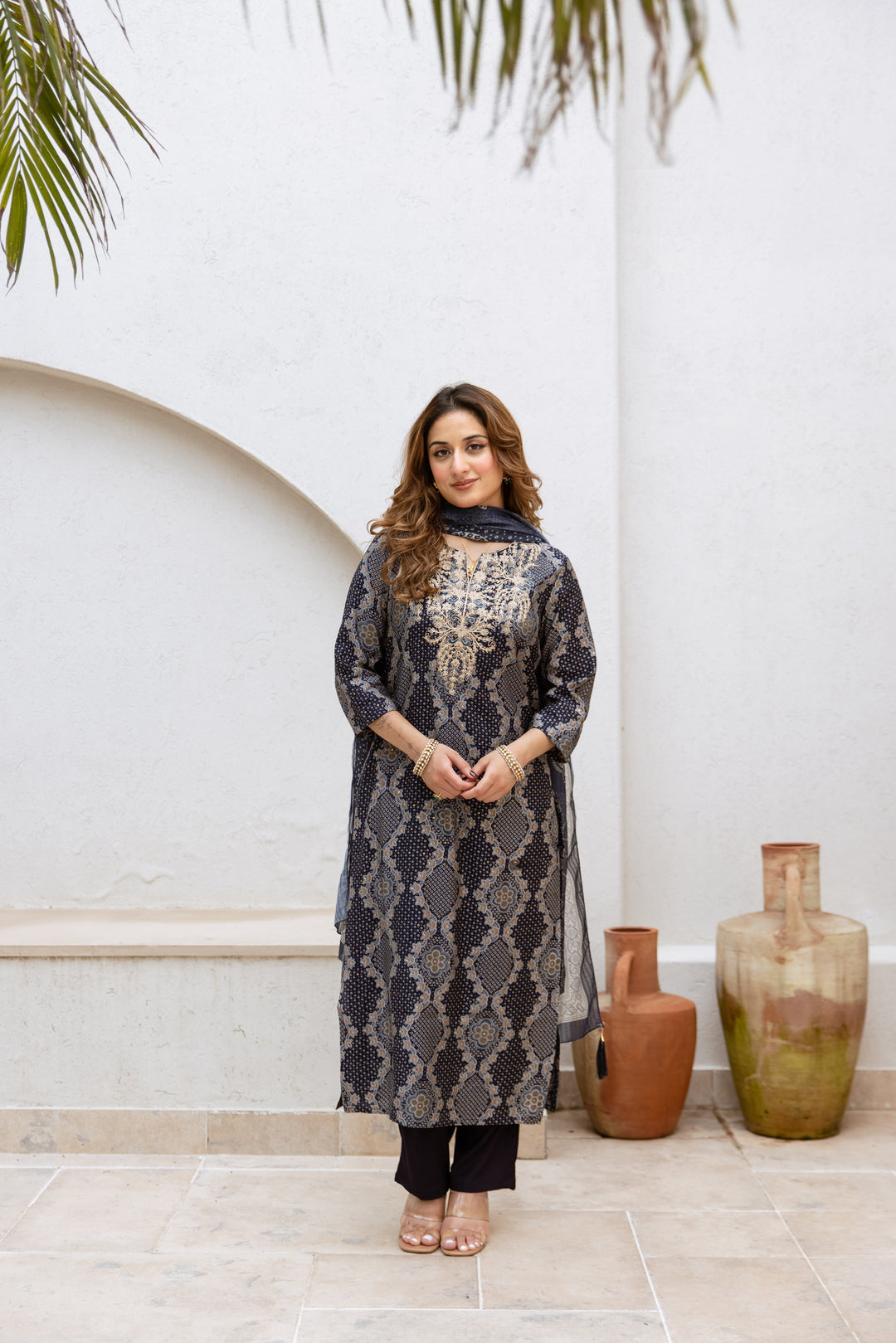 Gauri Indigo Work Suit set