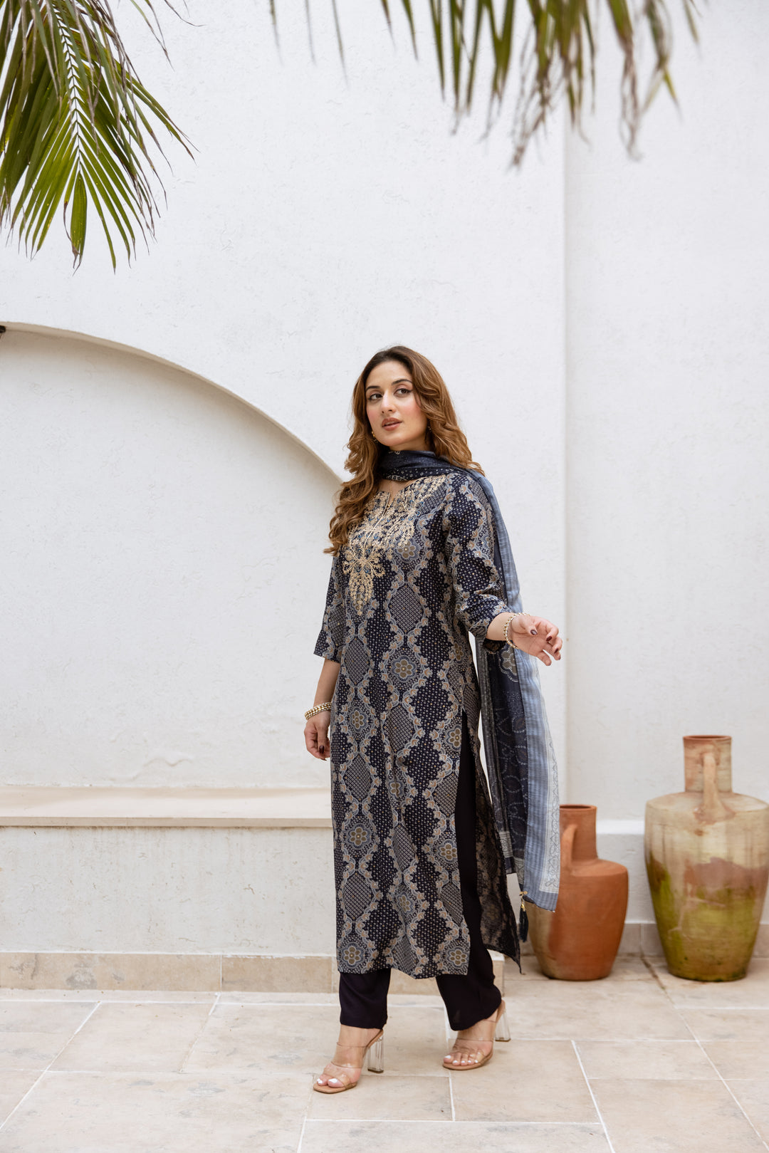 Gauri Indigo Work Suit set