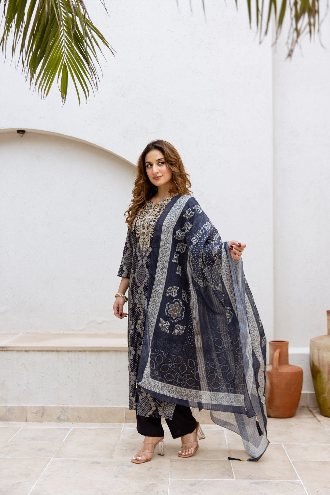 Gauri Indigo Work Suit set