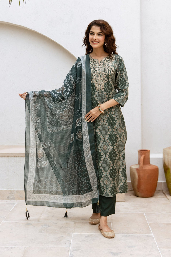 Gauri Peacock Work Suit Set