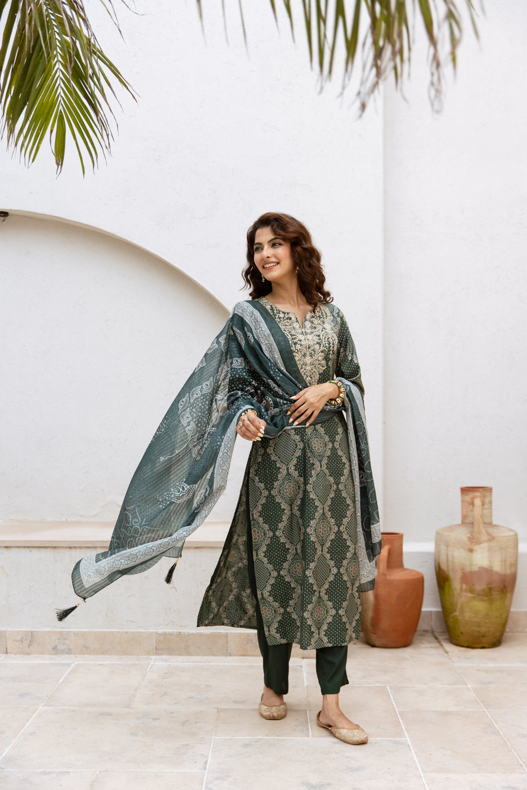 Gauri Peacock Work Suit Set