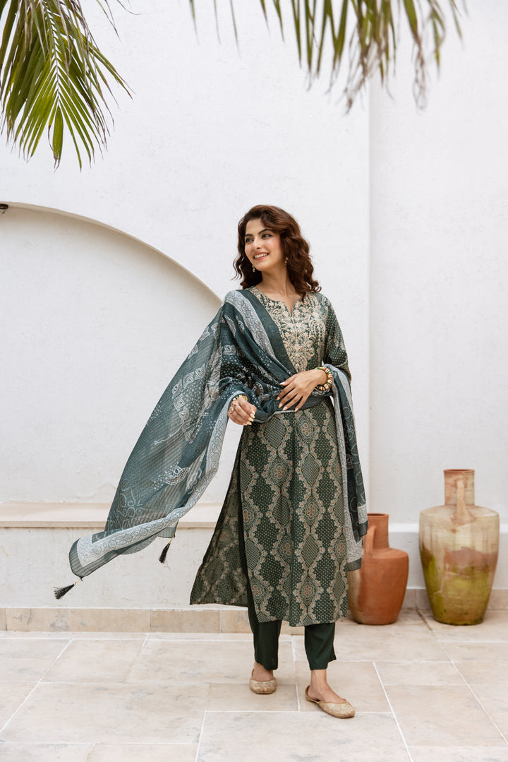 Gauri Peacock Work Suit Set