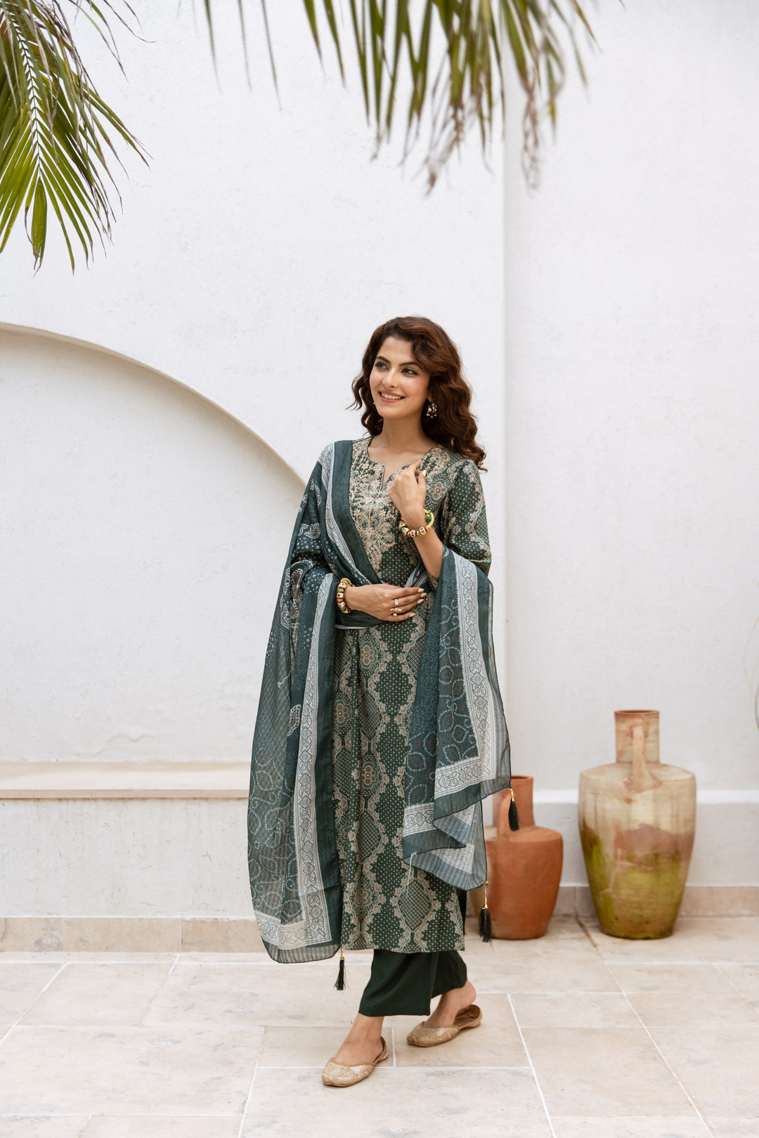 Gauri Peacock Work Suit Set