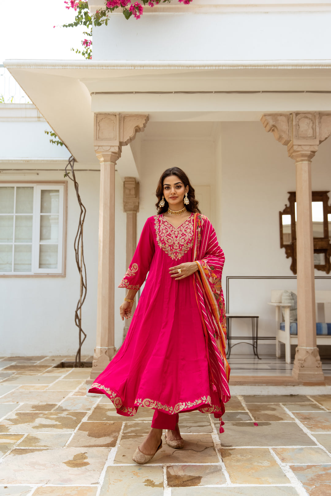 Mani Rose Full Work Anarkali Suit set