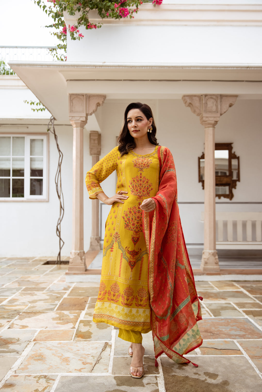 Gauri Amber Shimmer Suit Set