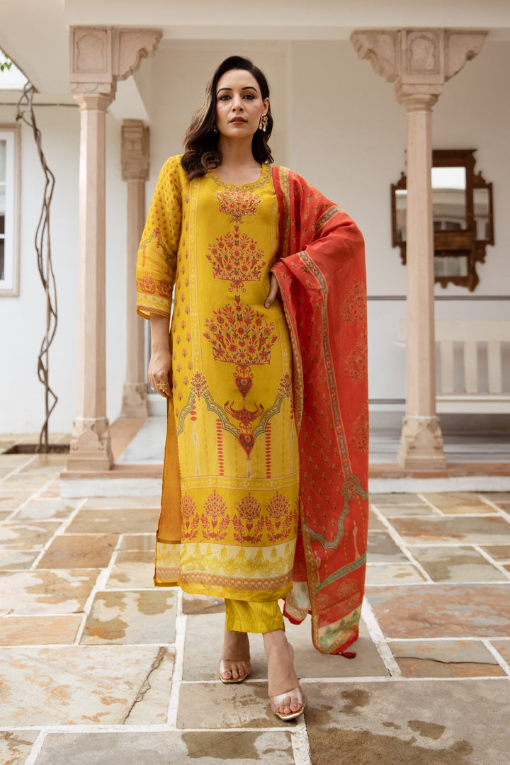 Gauri Amber Shimmer Suit Set