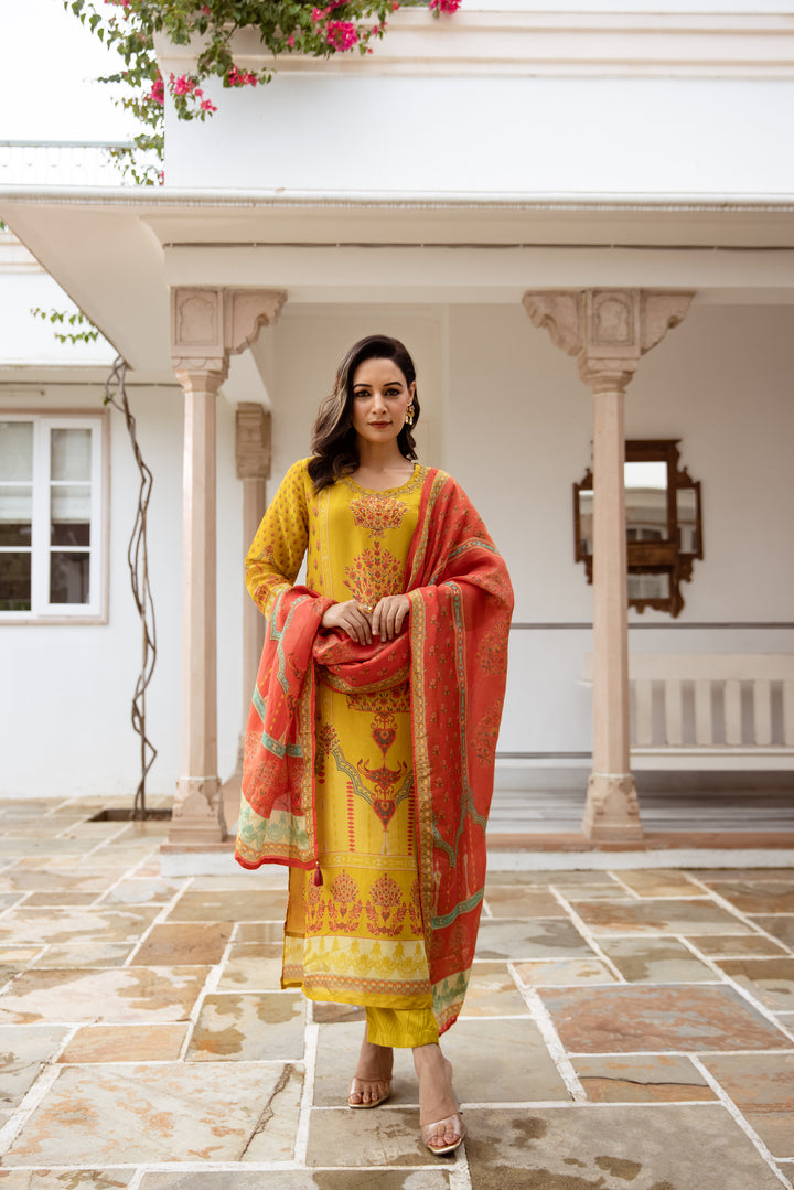 Gauri Amber Shimmer Suit Set