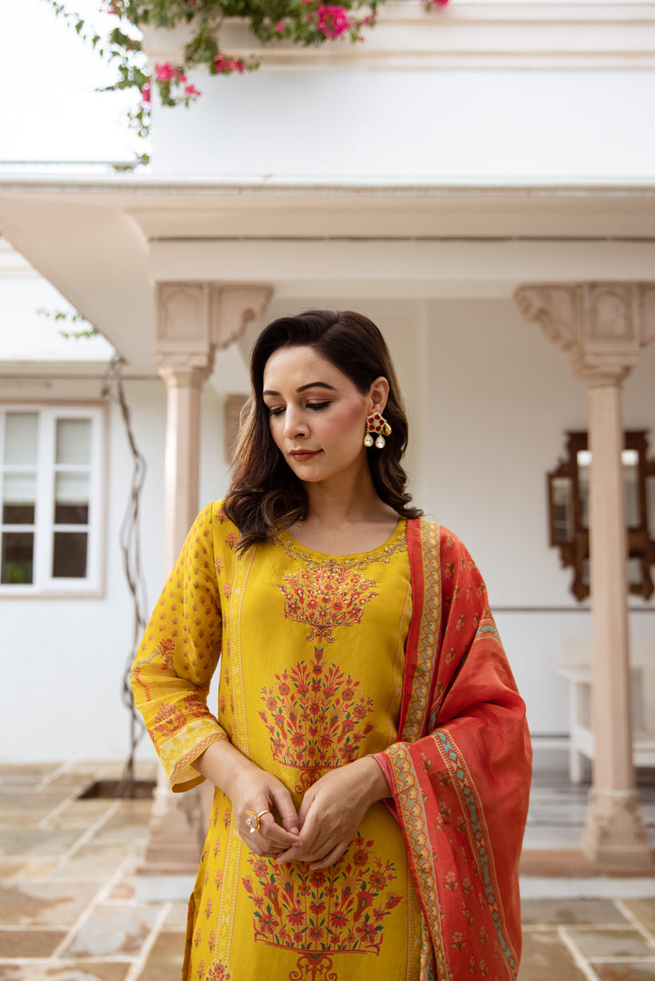 Gauri Amber Shimmer Suit Set