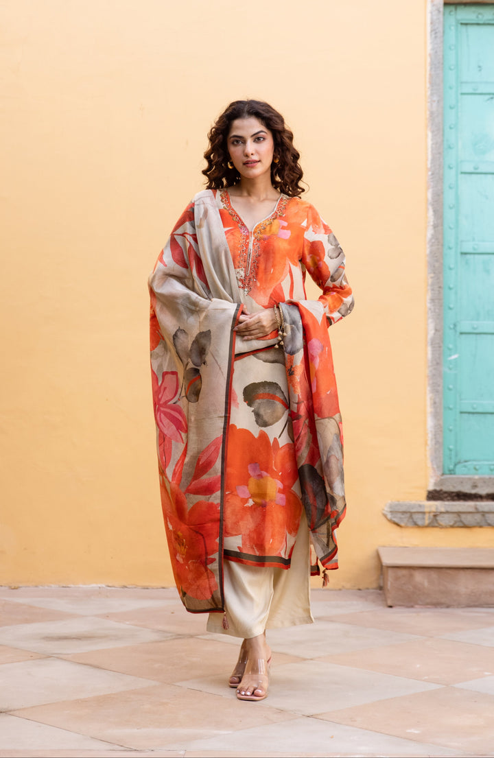 Bakul kesri premium shimmer suit set