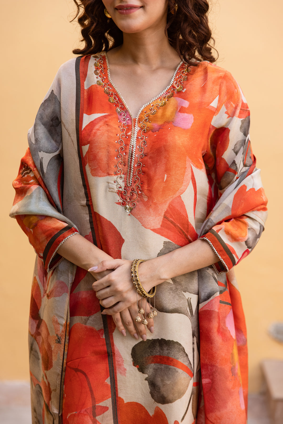 Bakul kesri premium shimmer suit set