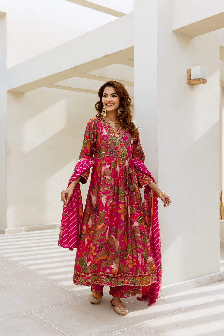 Khevna Blush full heavy work Anarkali Suit Set