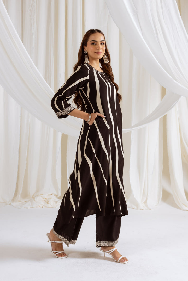 Bakul Raven Printed Kurta pant set