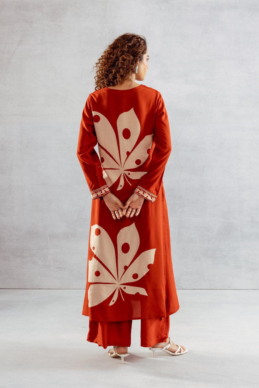 Bakul Terracotta printed kurta pant set