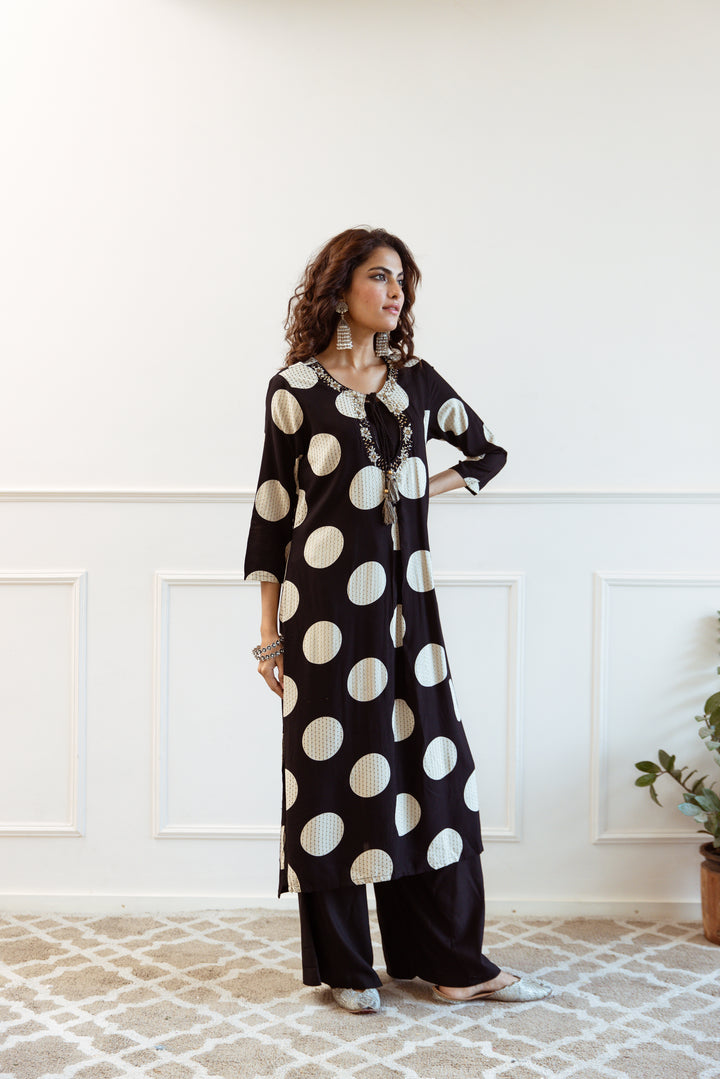 Siya Jade Polka Kurta Pant Set