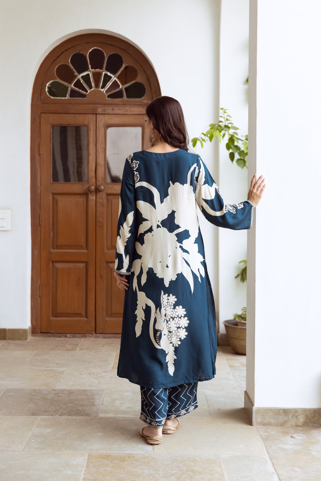 Sargun Cobalt Printed Kurta Pant set