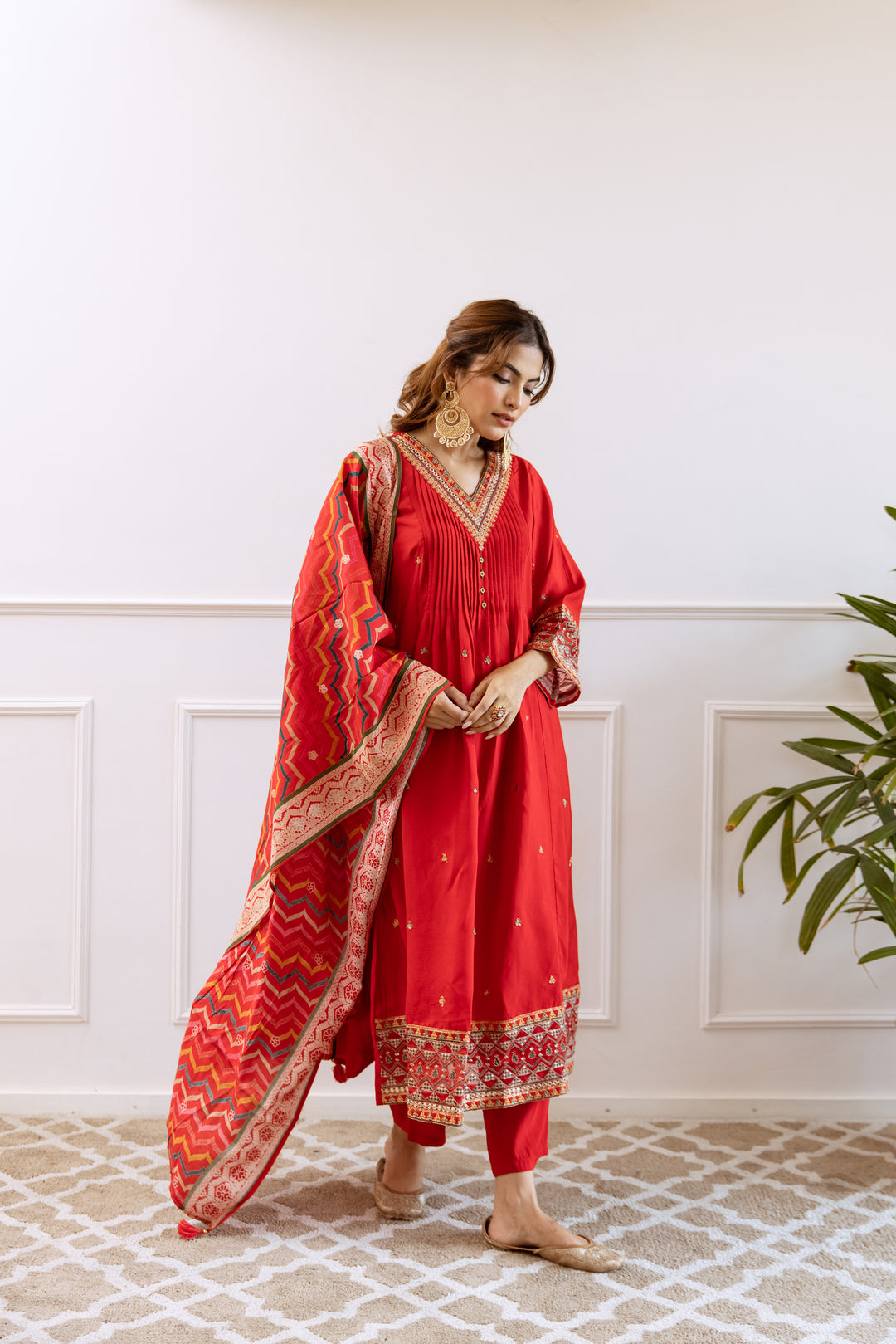 Gauri Crimson Heavy Work Suit Set