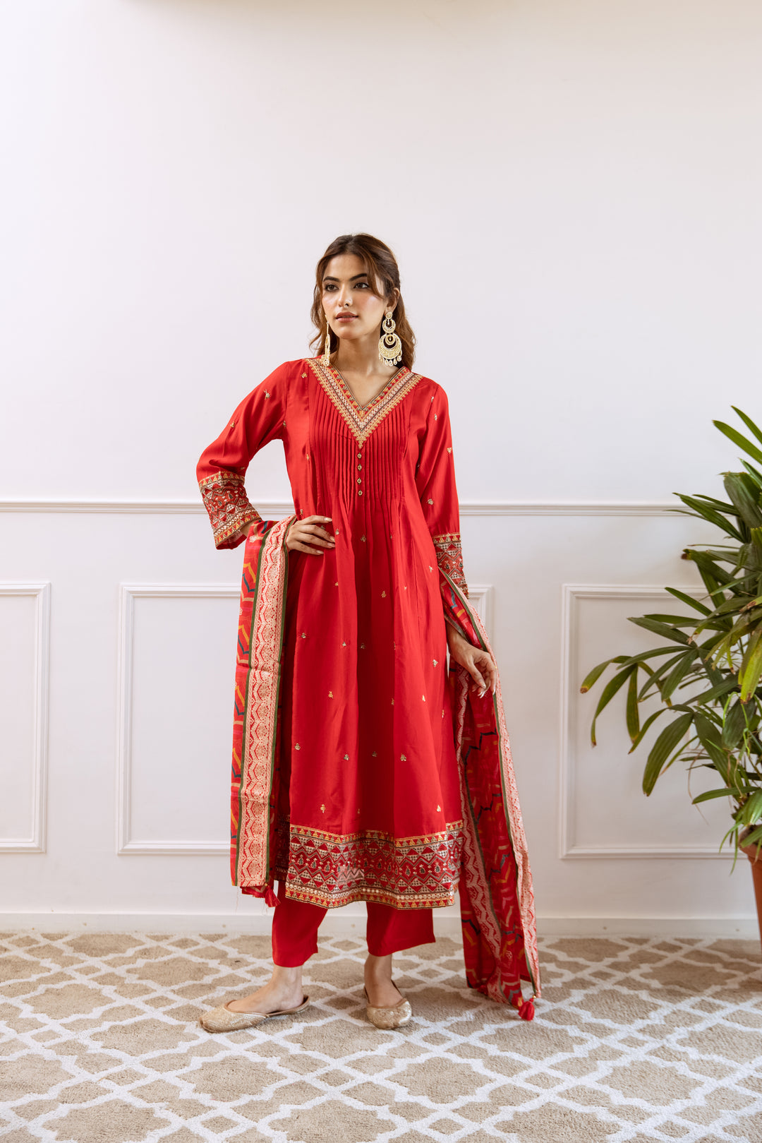 Gauri Crimson Heavy Work Suit Set