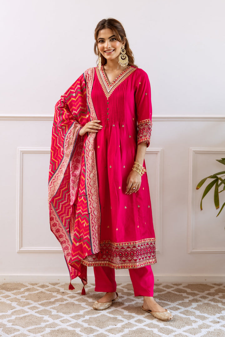 Gauri Rose Heavy Work Suit Set