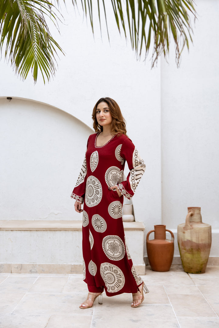 Siya Jam Printed Kurta Pant Set