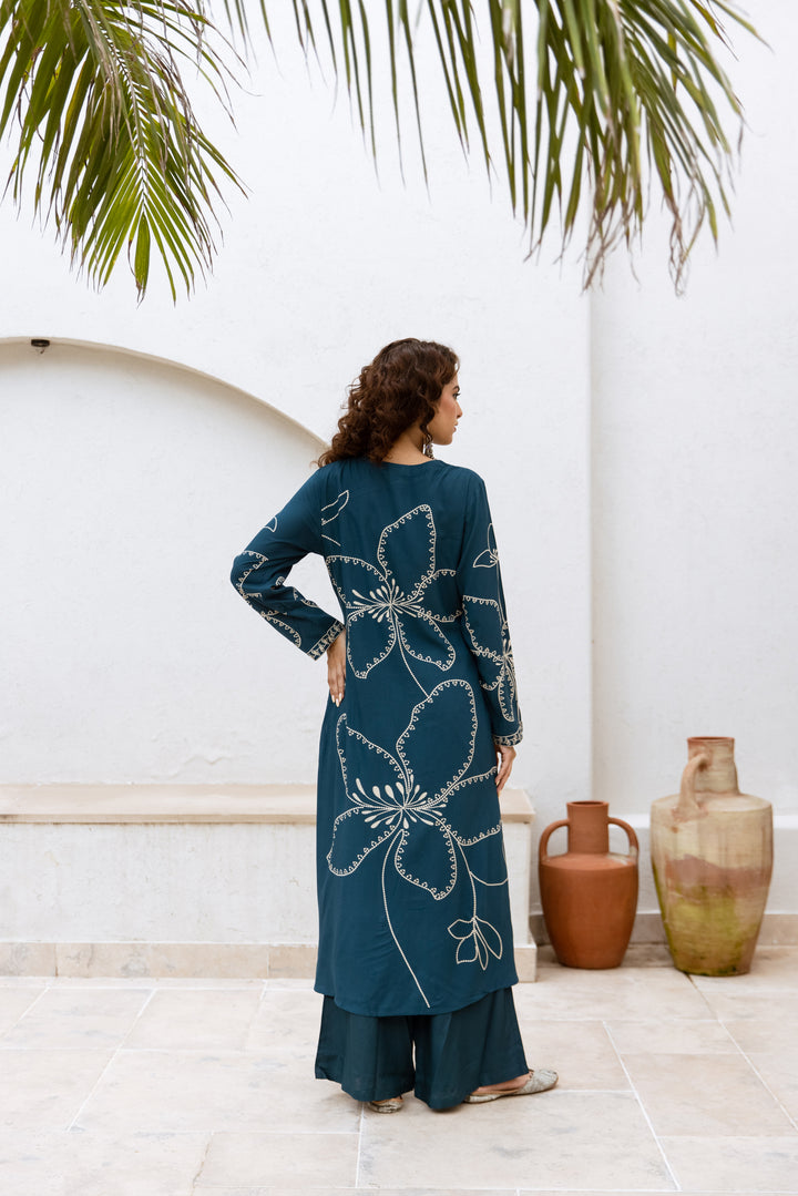 Siya Azure Printed Kurta Pant Set