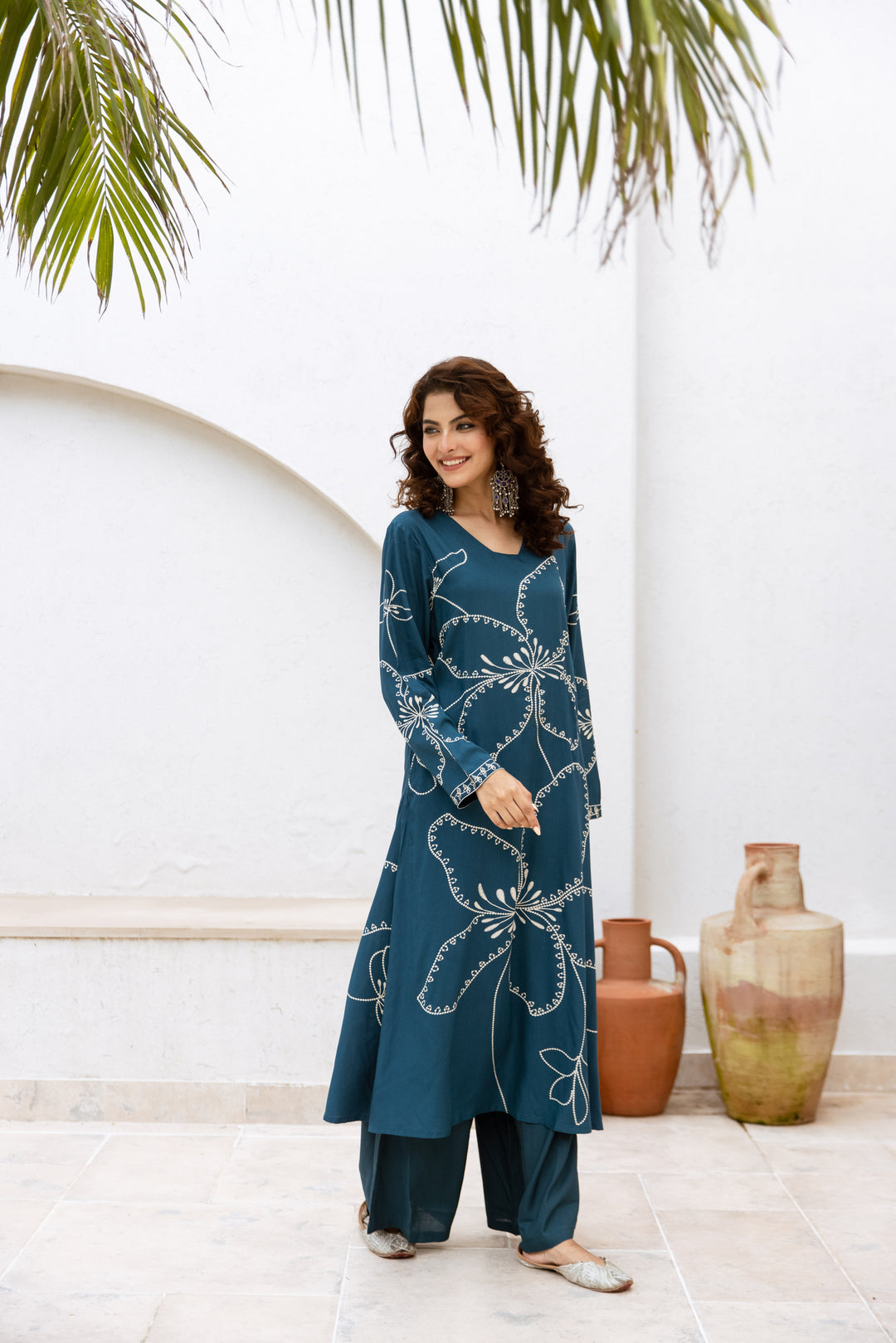 Siya Azure Printed Kurta Pant Set